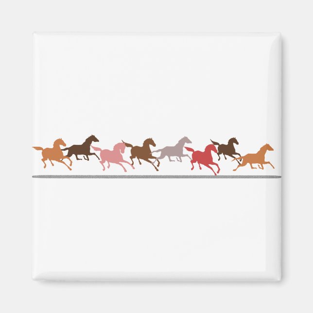 Imán Caballos salvajes corriendo (Frente)