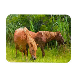 Imán Caballos salvajes Refrigerator Magnet Assateague