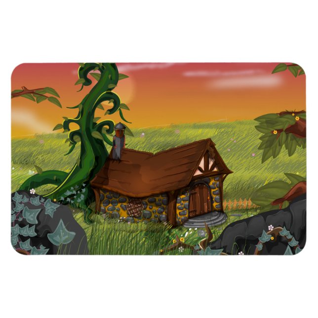 Imán Cabaña de Cuento de Hadas de Dibujos Animados (Horizontal)