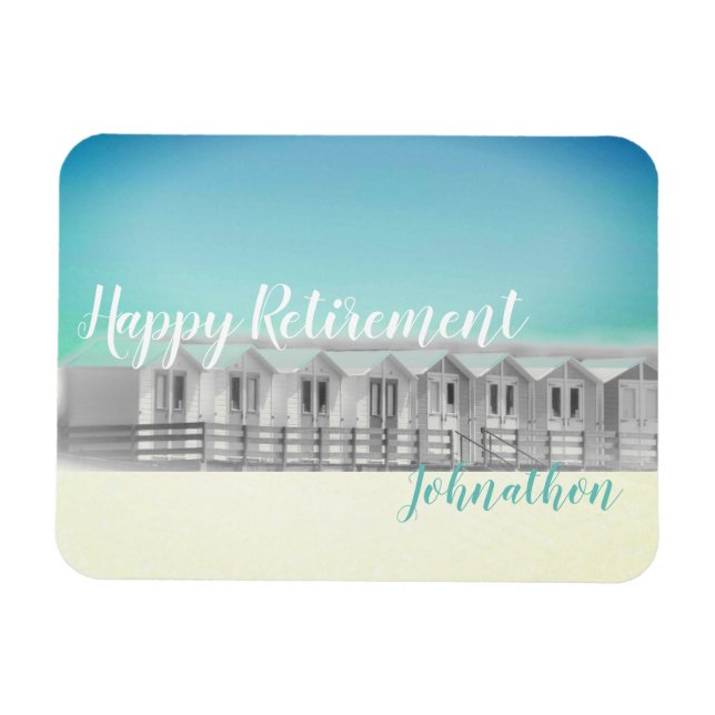 Imán Cabaña de playa de retiro personalizado (Horizontal)