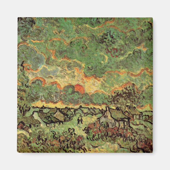 Imán Cabañas de Van Gogh Cipreses Reminiscencia del Nor (Frente)