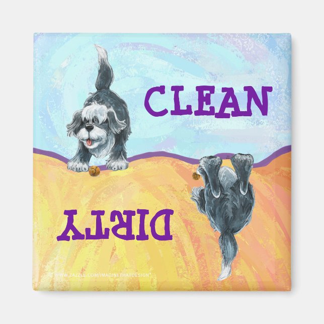 Imán Cabeceras de perro de oveja agobiante y caracoles  (Frente)