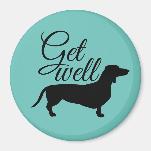 Imán Cabello corto de Dachshund - Silhouette 1 (Frente)