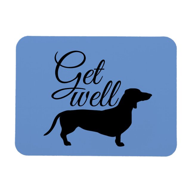 Imán Cabello corto de Dachshund - Silhouette 1 (Horizontal)