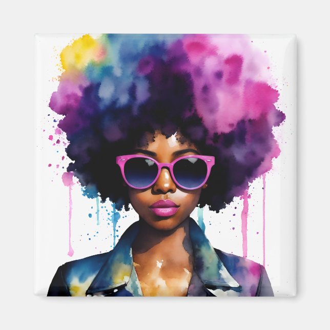 Imán Cabello de arcoiris Afro Gafas de sol de mujeres n (Frente)