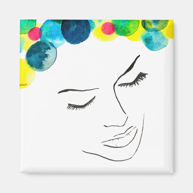 Imán Cabello de burbuja psicodélica y divertida (Frente)