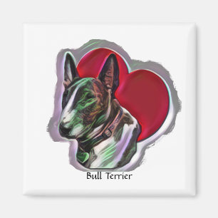 Imán Cabeza de huevo Blanco PopArt Toro Terrier Gráfic