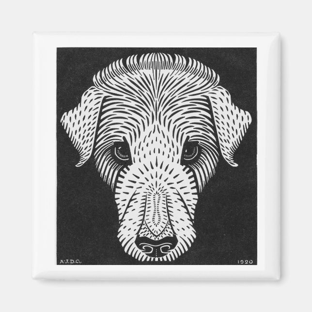 Imán Cabeza de perro de Julie de Graag (Frente)