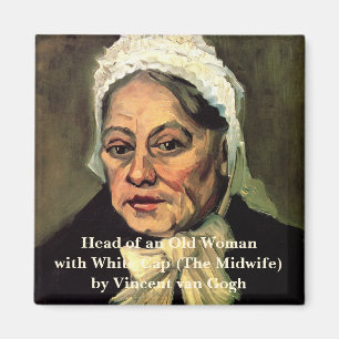 Imán Cabeza de una anciana blanca gorra de Vincent van 