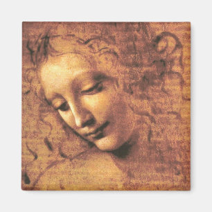 Imán Cabeza de una mujer La Scapigliata Leonardo Da Vin