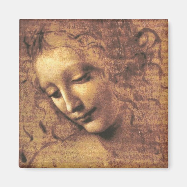 Imán Cabeza de una mujer La Scapigliata Leonardo Da Vin (Frente)