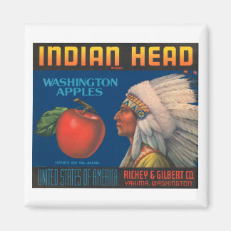 Imán Cabeza india Washington Apples Etiqueta de tasa de