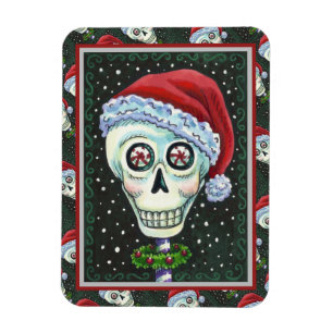 IMÁN CABEZA MUERTA SANTA SKULL, NAVIDADES SKELETON HUMO
