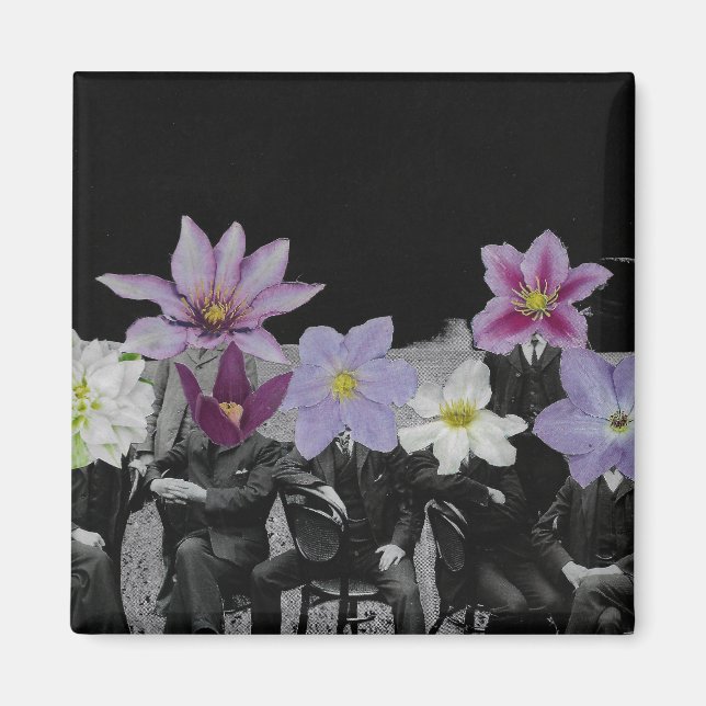 Imán Cabezas de flores en el espacio- Magnet (Frente)