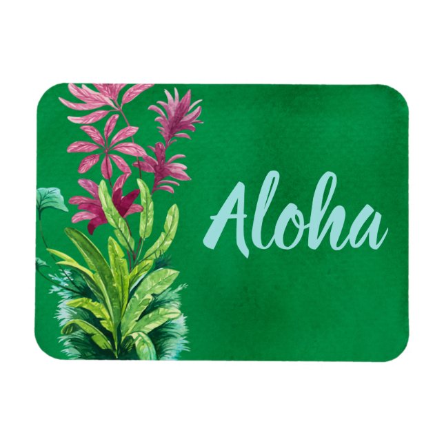 Imán Cabina de crucero de flores tropicales Aloha Hawai (Horizontal)