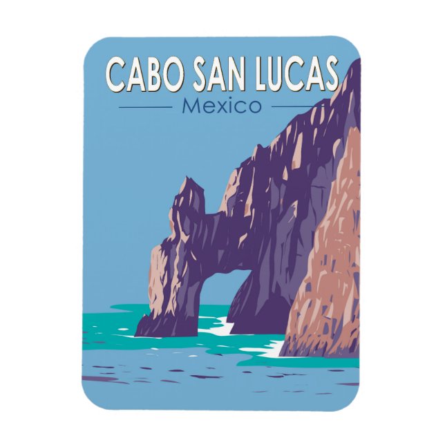 Imán Cabo San Lucas Arch México Viaje de arte (Vertical)