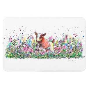 Imán Cabra bebé en campo de flores