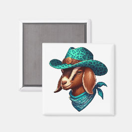 Imán Cabra con un elegante Gorra de vaquero y Bandana
