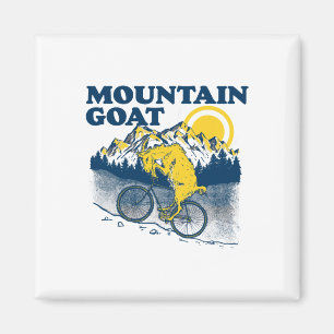 Imán Cabra de montaña divertida cabra de ciclismo de mo