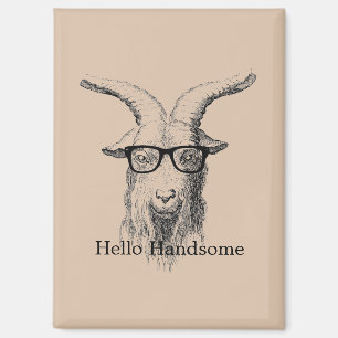 Imán Cabra Hipster con Gafas