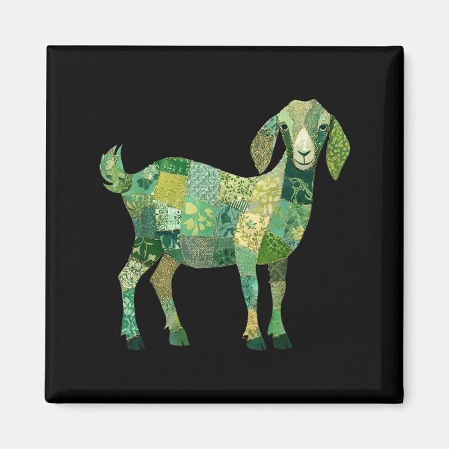 Imán Cabra lechera nubia de patchwork (Frente)