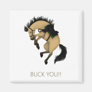 Imán ¡Cabrazo! Caballo Buckskin Divertido