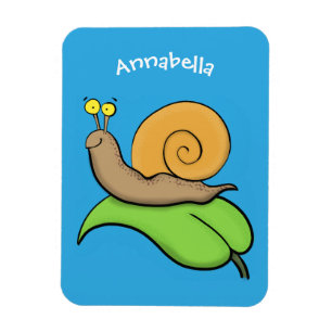 Imán Caca, caracol feliz en un ilustracion personalizad