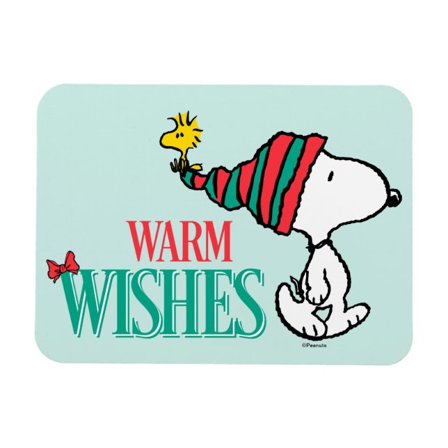 Imán Cacahuetes | Deseos cálidos de Snoopy y Woodstock (Horizontal)