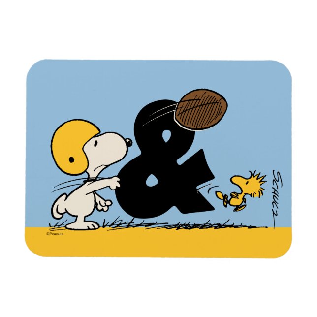 Imán Cacahuetes | Fútbol Snoopy & Woodstock (Horizontal)