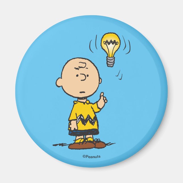Imán Cacahuetes | Idea de Charlie Brown sobre la bombil (Frente)