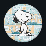 Imán Cacahuetes | Patrón cómico de Snoopy<br><div class="desc">Snoopy es el bellejo mascota de Charlie Brown en la tira cómica Peanuts de Charles M. Schulz. Echa un vistazo a este bonito diseño de cacahuetes con Snoopy en un patrón de tiras cómicas.</div>