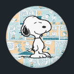Imán Cacahuetes | Patrón cómico de Snoopy<br><div class="desc">Snoopy es el bellejo mascota de Charlie Brown en la tira cómica Peanuts de Charles M. Schulz. Echa un vistazo a este bonito diseño de cacahuetes con Snoopy en un patrón de tiras cómicas.</div>