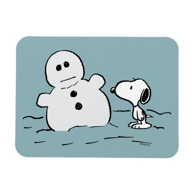 Imán Cacahuetes | Snoopy Construye Un Hombre De Nieve (Horizontal)