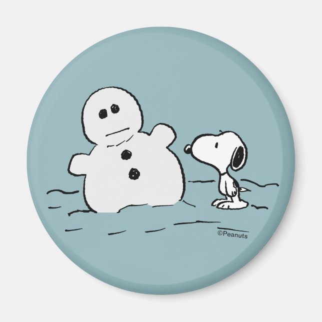 Imán Cacahuetes | Snoopy Construye Un Hombre De Nieve (Frente)