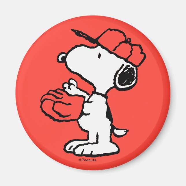 Imán Cacahuetes | Snoopy Making the Catch (Frente)