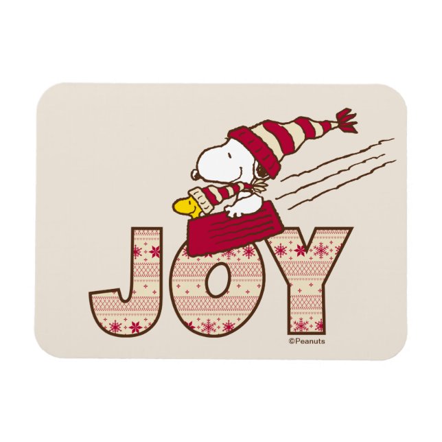 Imán Cacahuetes | Snoopy & Woodstock Joy Sled Ride (Horizontal)