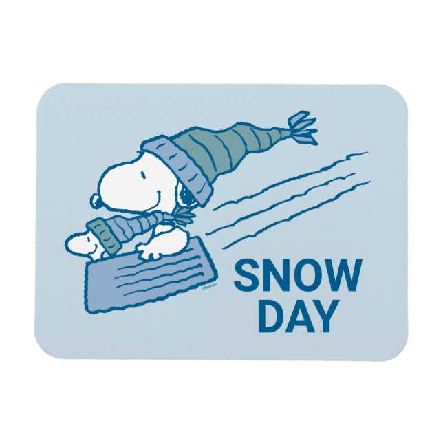 Imán Cacahuetes | Snoopy & Woodstock Sledding (Horizontal)