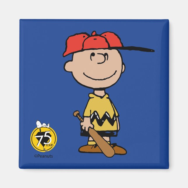 Imán Cacahuetes | Sonrisa de béisbol Charlie Brown (Frente)