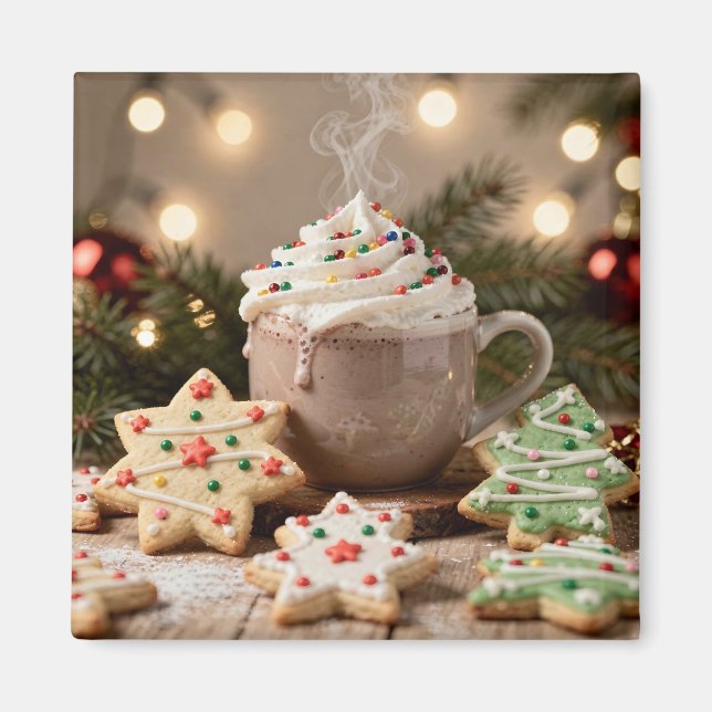 Imán Cacao Caliente y Galletas de Azúcar | Navidad (Frente)