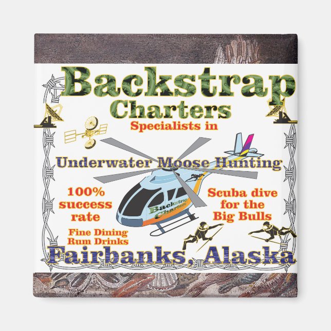 Imán Cacería Submarina de Alces en Alaska con Backstrap (Frente)
