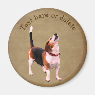 Imán Cachorro Beagle Personalizado Aullando Adorable