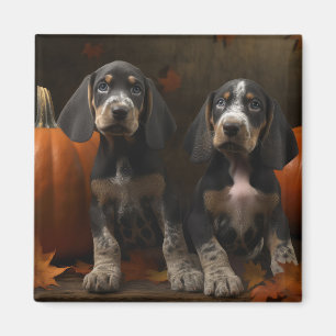 Imán Cachorro Bluetick Coonhound Otoño Delicia Calabaza