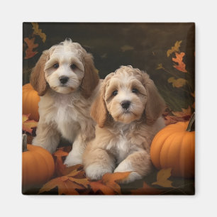 Imán Cachorro Cockapoo Delicia de Otoño Calabaza
