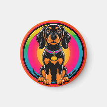 Cachorro Dachshund Rodeado de Arcoíris Vibrante