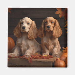 Imán Cachorro de Cocker Spaniel Delicia de Otoño Calaba