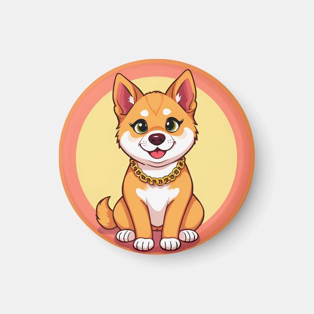 Imán Cachorro de dibujos animados adorable (Frente)