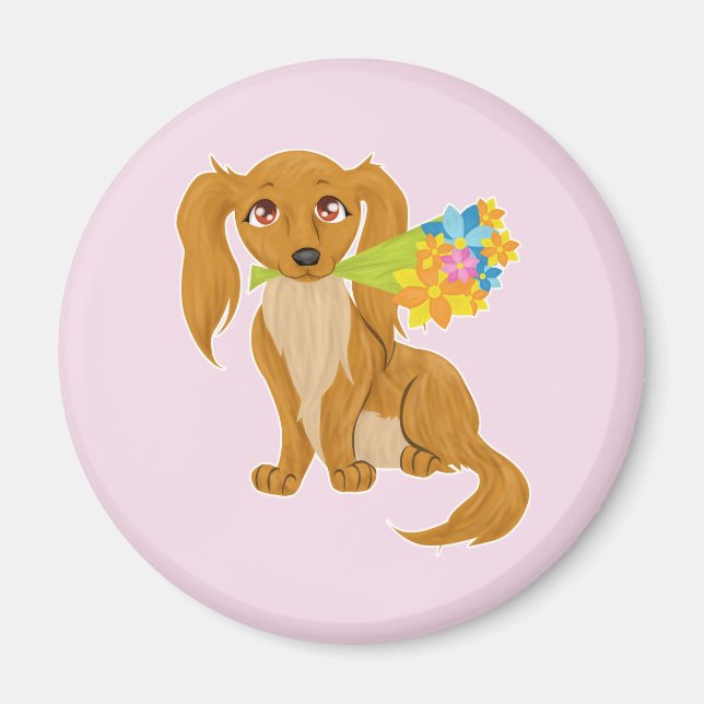 Imán Cachorro de flores (Frente)