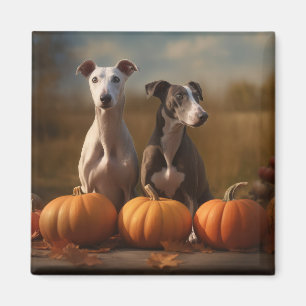 Imán Cachorro de galgo Otoño Delicia Calabaza
