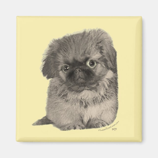 Imán Cachorro de Pekín Amarillo (Frente)