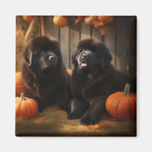 Imán Cachorro de Terranova Delicia de Otoño Calabaza